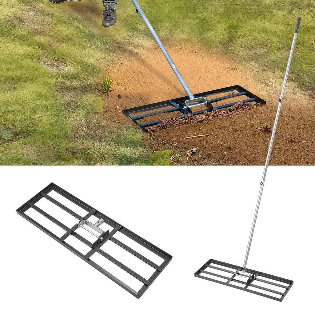 10x30in Lawn Leveling Rake Heavy Duty 83.9in Adjustable Handle For