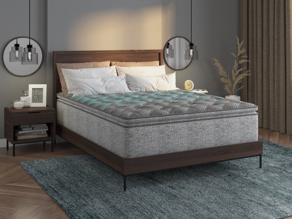 Restonic comfort care 10' hybrid, euro top,  individual pocketed coil mattress , plush comfort