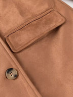 Double-Breasted Lapel Collar Long Coat