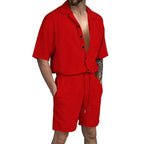 Cardigan casual beach shorts set