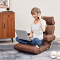 Adjustable Folding Sofa Chair with 6 Position Stepless Back-Brown
