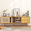 Bamboo TV Stand for TV up to 65 Inch-Natural