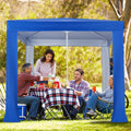 Beach Canopy Tent with Detachable Sidewall and Folding Table-Blue