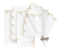 Beige Scalloped Edge Napkins - LongWave