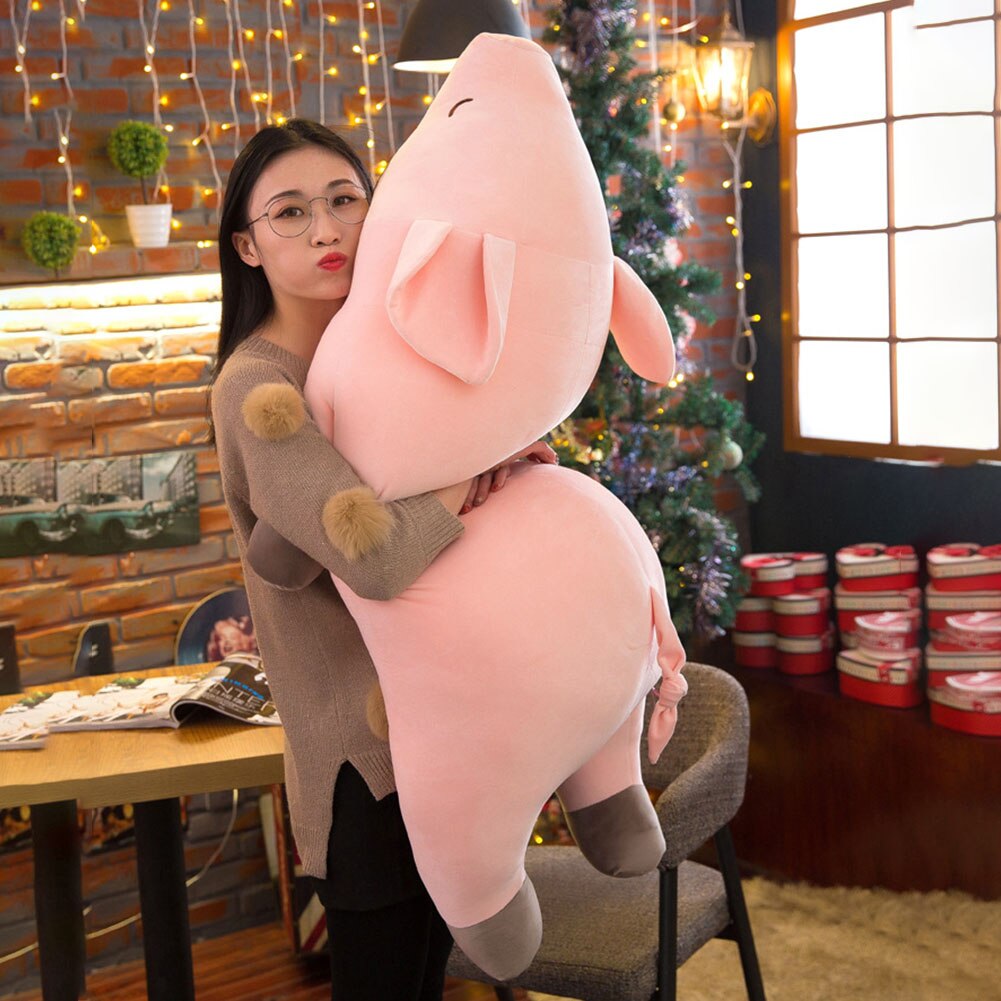 Cuddly Down Girlfriend Baby Hugging Plush Doll Pig