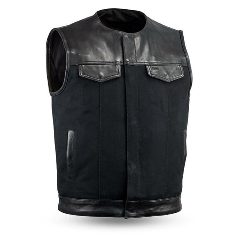 49/51 Canvas (no collar) | Men's Motorcycle Vest-FS