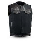 49/51 Canvas (no collar) | Men's Motorcycle Vest-FS