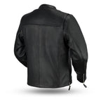 Ace - Clean Cafe Style Men's Leather Jacket