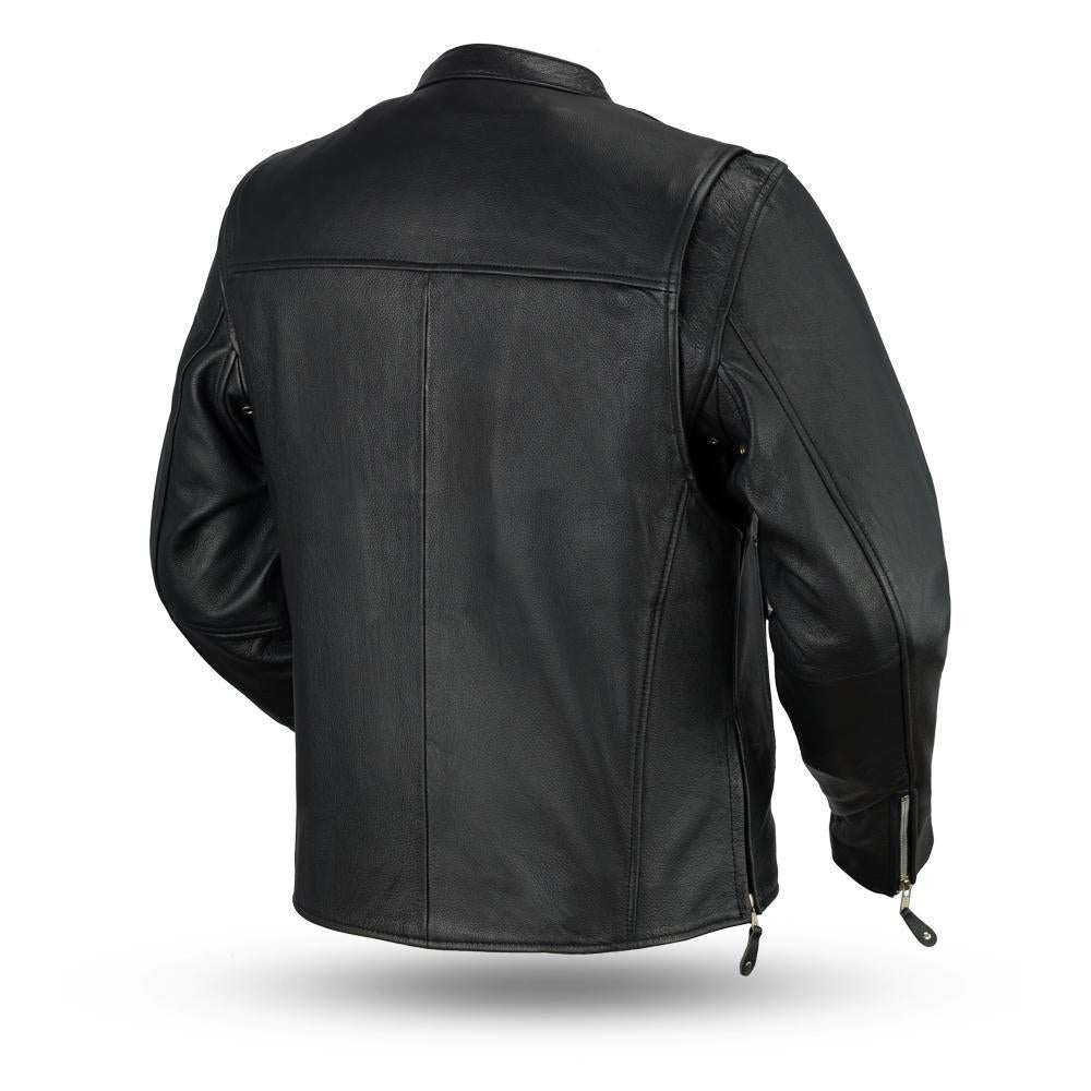 Ace - Clean Cafe Style Men's Leather Jacket
