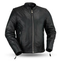 Ace - Clean Cafe Style Men's Leather Jacket
