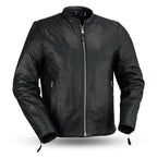 Ace - Clean Cafe Style Men's Leather Jacket