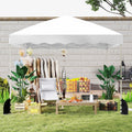 Foldable 10 X 10 Feet Pop up Canopy Tent with Wheeled Bag-White