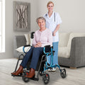 Folding Rollator Walker with 8-inch Wheels and Seat-Navy