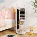 Free-Standing Full Length Mirror Kids Jewelry Armoire Cabinet-White