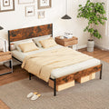 Twin/Full/Queen/King Metal Bed Frame with Wooden Headboard and Footboard-Full Size