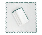 Green scallop napkins
