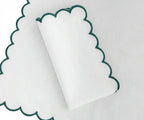 Green scallop napkins