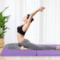 6 x 2 Feet Folding Gymnastic Mat with Carrying Handles for Yoga-Purple