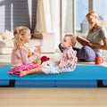 4ft x 4ft x 4in Bi-Folding Gymnastic Tumbling Mat with Handles and Cover-Blue