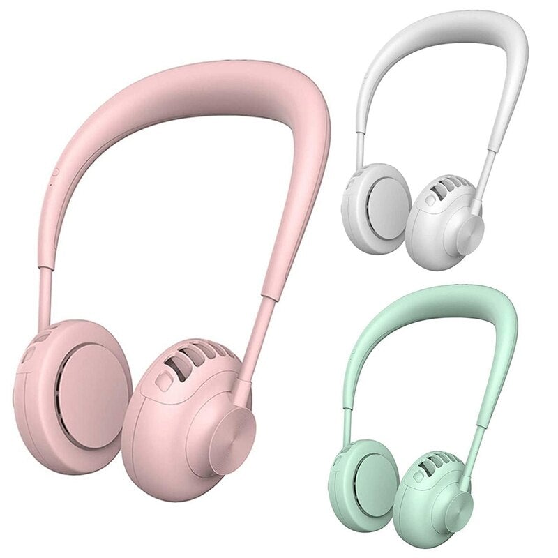 Silent Portable Bladeless Headphone Style Neck Fan