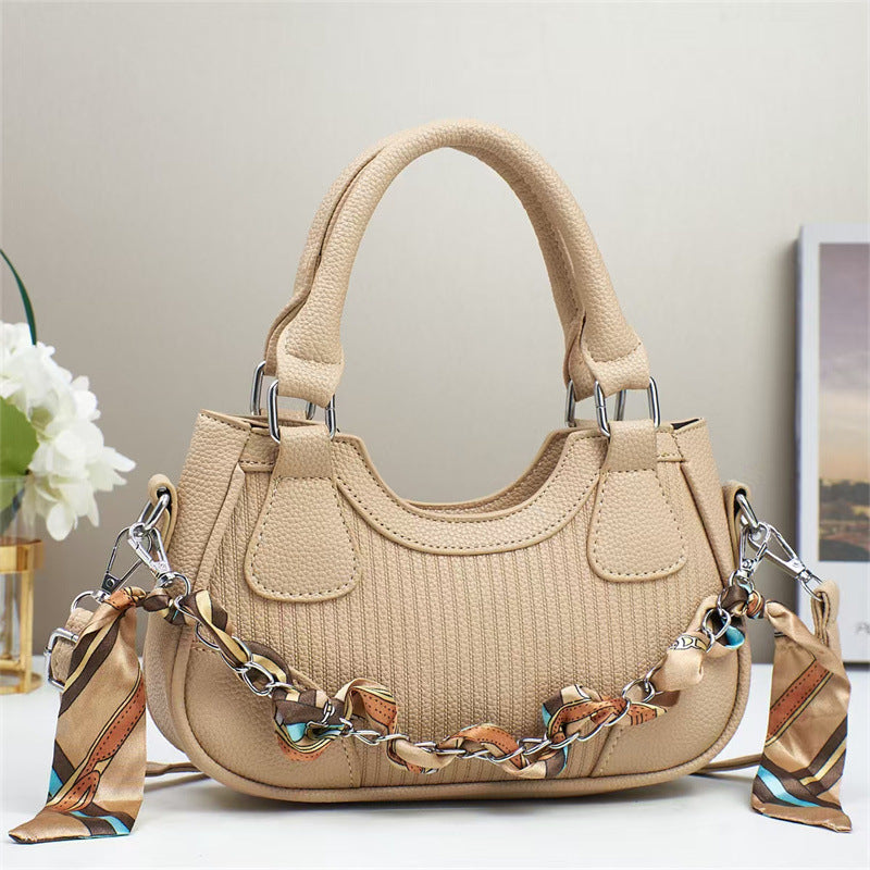 Elegant Braided Chain Handbag - Luxury Handmade Women's Crossbody Bag