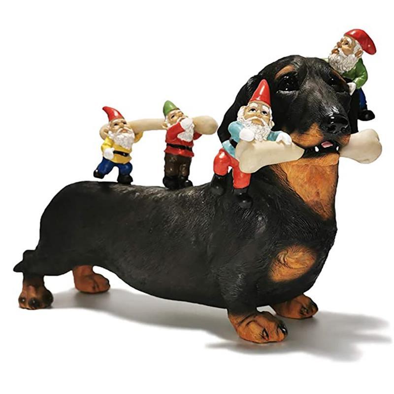 Puppy Dog Sculpture Statue Animal Figurines Decor Ornament
