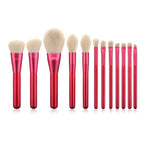 12pcs Red Wood Makeup Brushes Set Bronzer Sculpting Blush Concealer