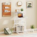 Height Adjustable Mobile Computer Stand-Up Desk with Two Modes-White
