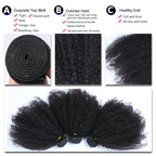 BeuMax 10A Grade 3/4 Afro Kinky Curly Bundles with 4x4 Closure