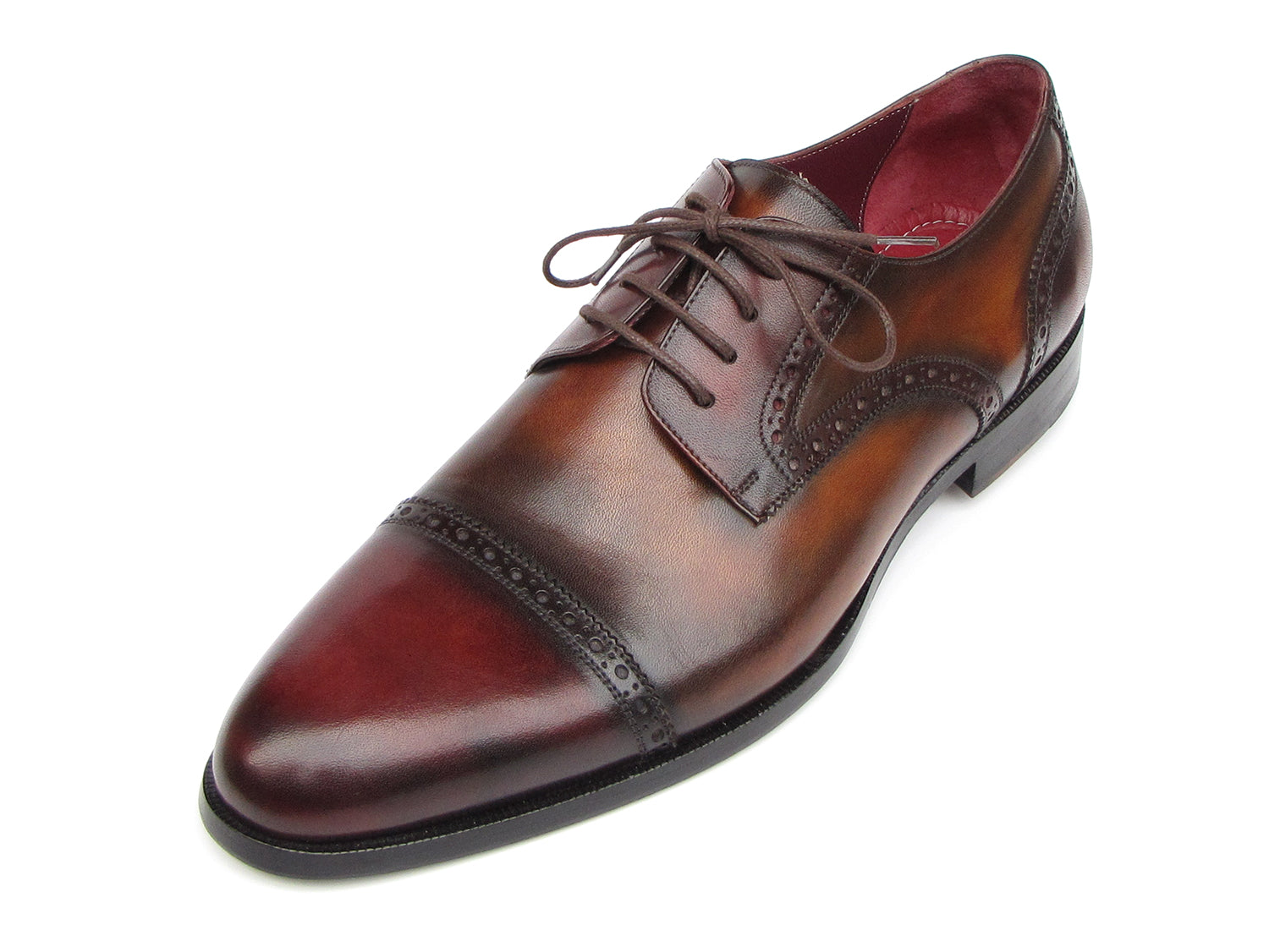 Paul Parkman Bordeaux, Tobacco Derby Shoes (ID#046-BRD-BRW)