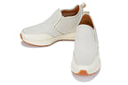 CALTO - J1434  - 3.3 Inches Taller (Off-White) - Casual Chunky Sole Sneaker Loafers