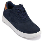 CALTO - J1582  - 2.6 Inches Taller (Nubuck Navy) - Lightweight Casual Walkers