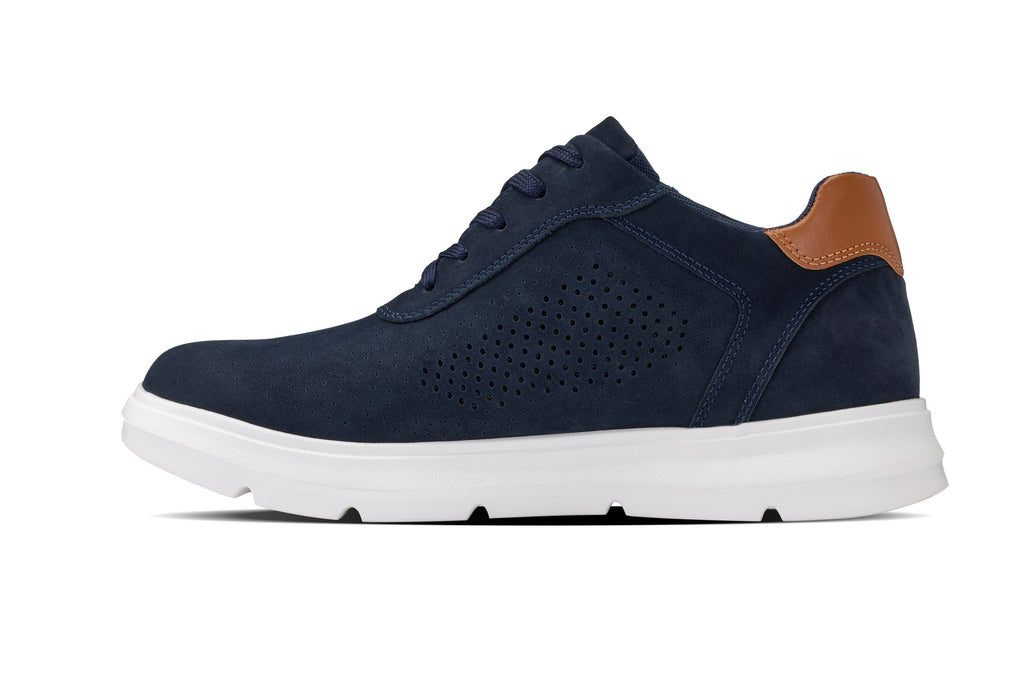 CALTO - J1582  - 2.6 Inches Taller (Nubuck Navy) - Lightweight Casual Walkers
