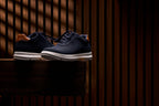 CALTO - J1582  - 2.6 Inches Taller (Nubuck Navy) - Lightweight Casual Walkers