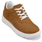 CALTO - J1583  - 2.6 Inches Taller (Nubuck Brown) - Lightweight Casual Walkers