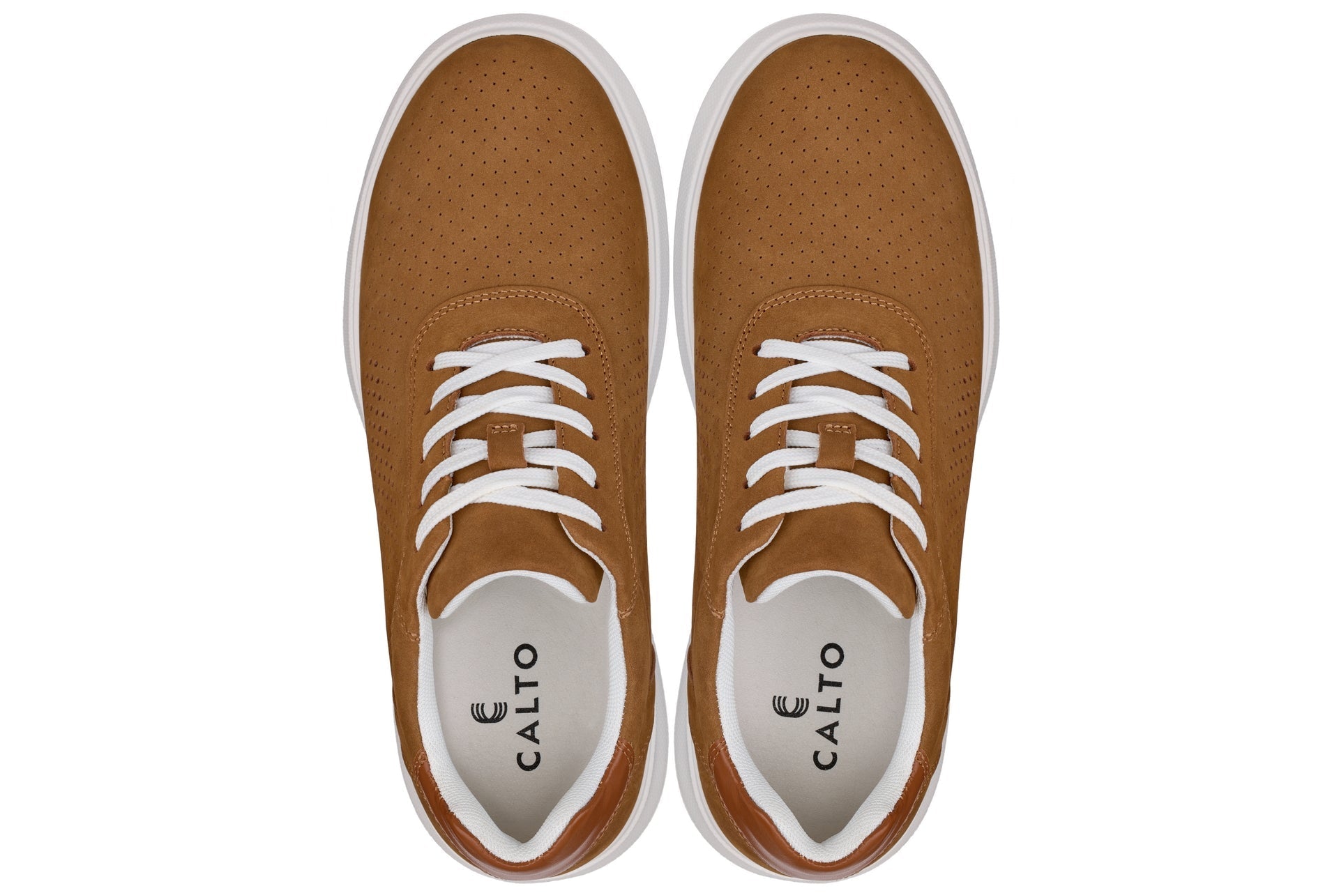CALTO - J1583  - 2.6 Inches Taller (Nubuck Brown) - Lightweight Casual Walkers