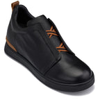 CALTO - J1931  - 2.6 Inches Taller (Black / Black Sole) - Slip-On Snoafers