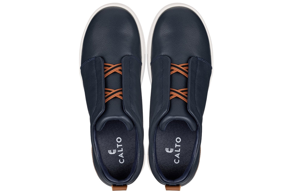 CALTO - J1934  - 2.6 Inches Taller (Navy) - Slip-On Snoafers