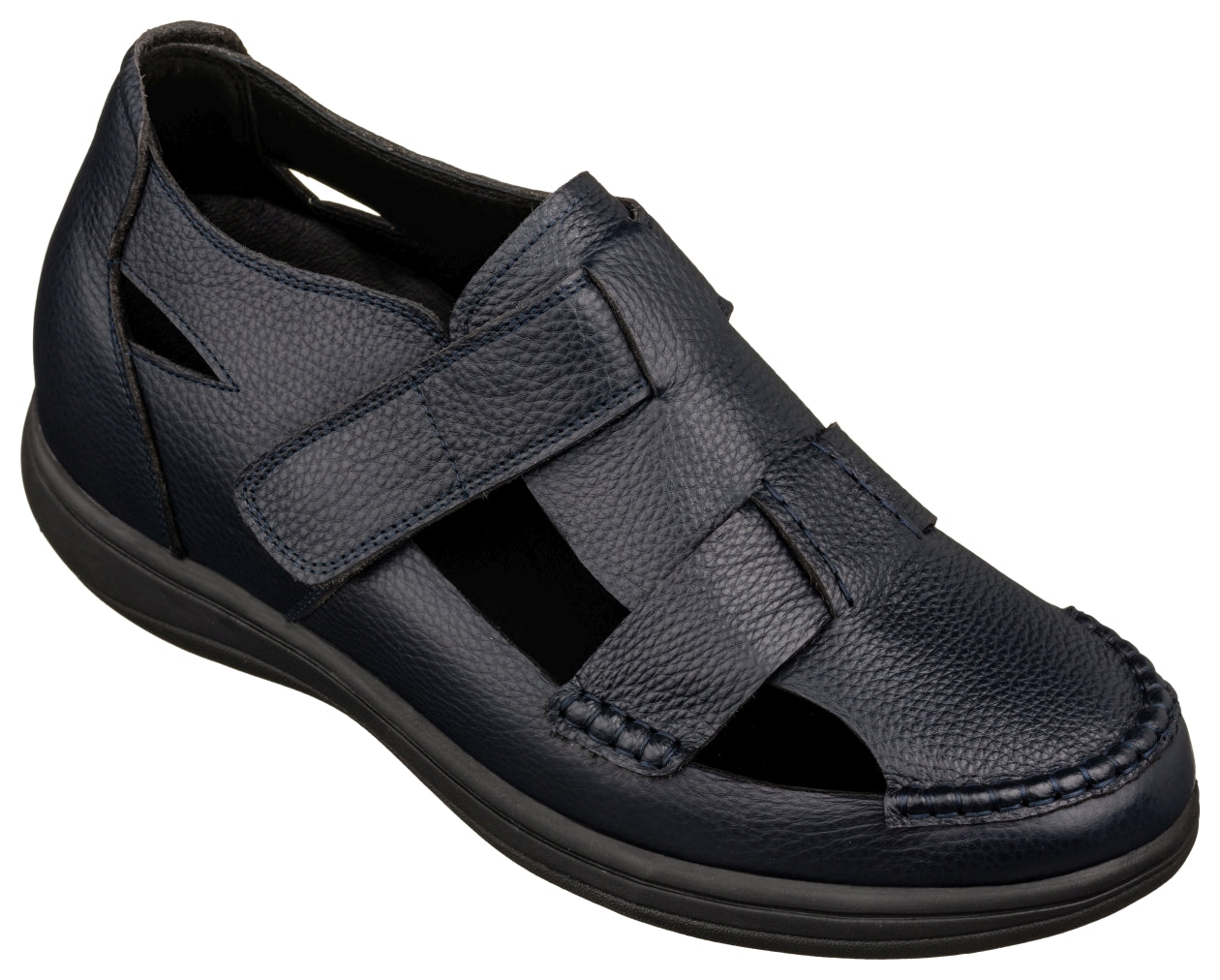 CALTO - K2663 - 3.2 Inches Taller (Navy Blue) - Casual Fisherman Sandal