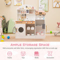 Kids Kitchen Set Wooden with Coffee Makers and Accessories-White