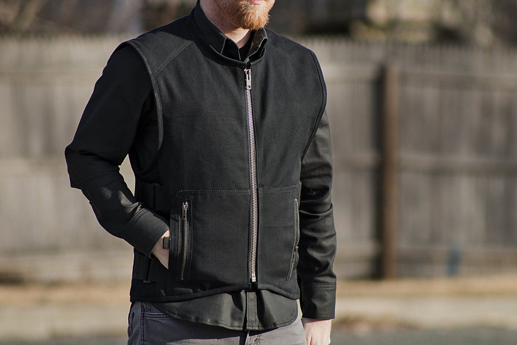 Knox - Men's Motorcycle Canvas Vest-FS