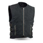 Knox - Men's Motorcycle Canvas Vest-FS