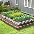 Metal Galvanized Raised Garden Bed with Open-Ended Base-8 x 4 ft