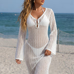 Women Clothing Hollow Out Cutout out See through Mesh Front Deep V