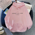 letter print new hooded sweater women's spring long-sleeved lazy style