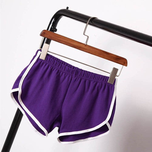 Women's sports shorts, home casual solid-color fashionable yoga beach