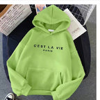 letter print new hooded sweater women's spring long-sleeved lazy style
