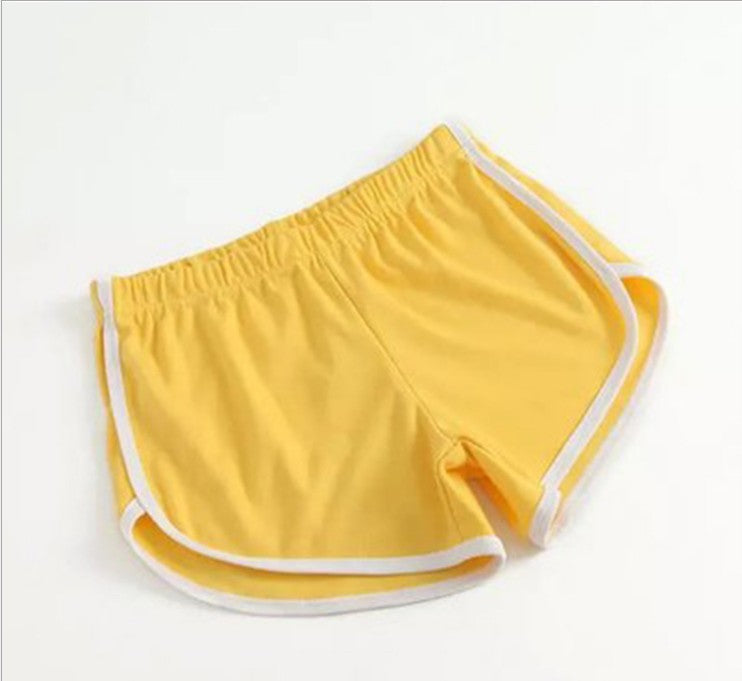 Women's sports shorts, home casual solid-color fashionable yoga beach
