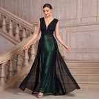Sequin Dress Long Cocktail Slim Fit Evening Elegant Long Dress .Ships