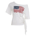 Street Special National Flag Printed Short Sleeved T shirt Women Sexy